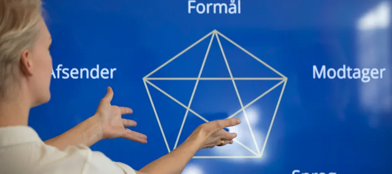 Leader explaining a communication model